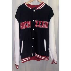 Red Ape men's jacket MCM‎ XXXlll Varsity Jacket Look Button Up Front 2XL